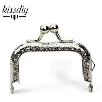 

KISSDIY 20PCS 6.5cm silver Metal Coin Purse Frame small size kiss clasp sewing Bag Handle DIY Bag hardware Accessories