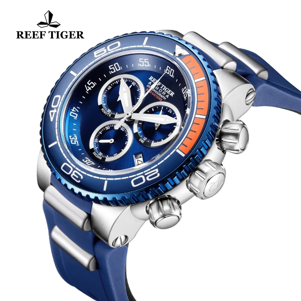 Часы Reef Tiger/RT мужские спортивные водонепроницаемые из нержавеющей