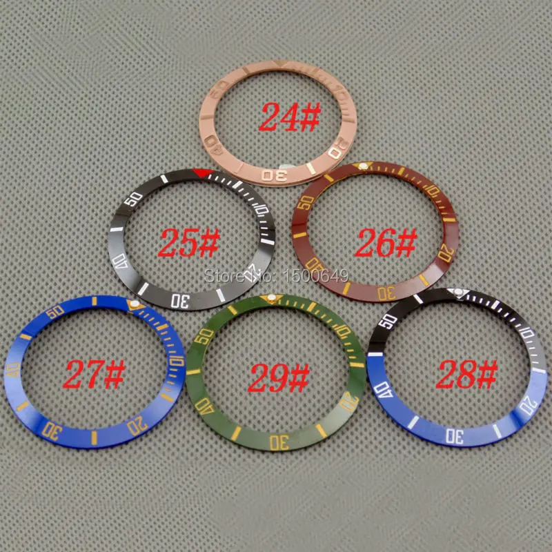 

bezel Outside diameter 38 mm Inside diameter : 30.8mm Blue/black/ ceramic bezel insert fit mechanical mens watch