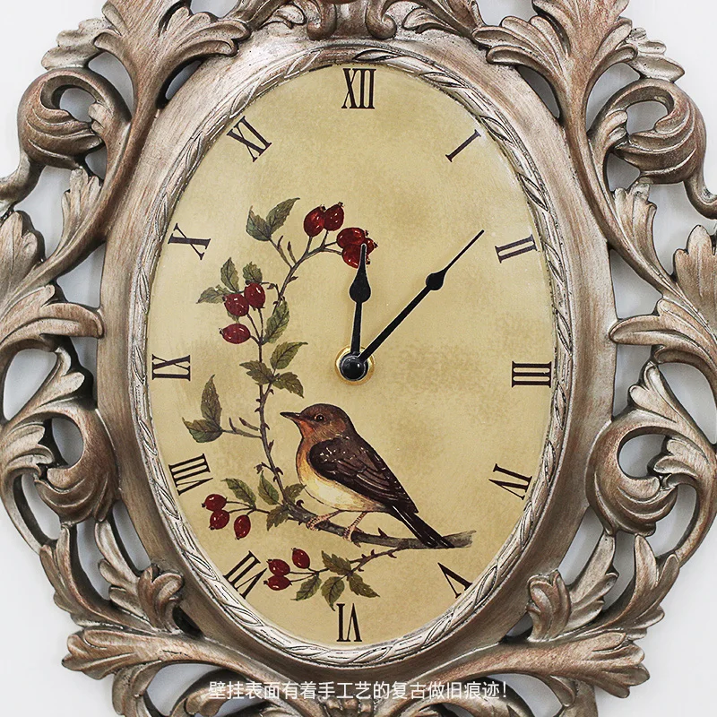 Винтажные бронзовые настенные часы с головой оленя, креативные американские часы, европейские домашние часы, немой декоративный Декор на стену из смолы, Zegar 50w288