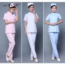 Модные женские летние больничный медицинский скраб наборы Модный дизайн тонкие стоматологические халаты больница салон красоты униформа медсестры