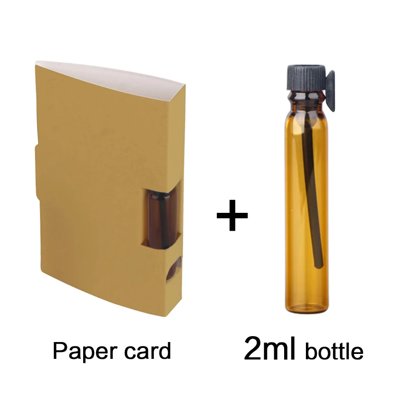 Gold card 2ml amber 100 шт./лот 1 мл 2 мл флакон для духов бумажная упаковка для карт многоразовая парфюмерная бутылка флакон-капельница коричневая ароматическая пробирка - Цвет: Gold card 2ml amber
