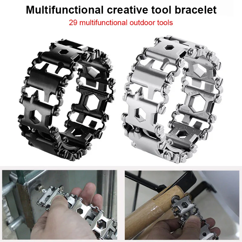 

Multi-function Bracelet Stainless Steel Wearable Bracelet Screwdriver Tool for Sailing Travel WWO66
