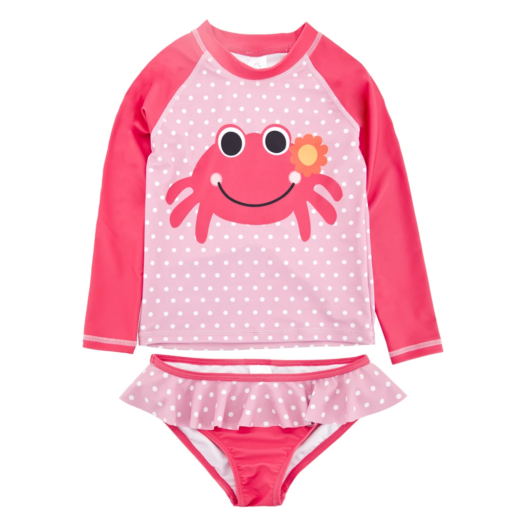 Kavkas летние купальники из 2 предметов для девочек розовые детские купальные костюмы Детские купальники купальник falbala купальник-бикини для девочек - Цвет: 5T