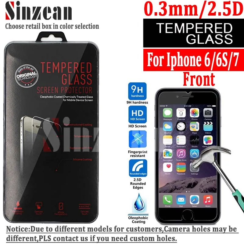 imágenes para Sinzean 500 unids nueva llegada para el iphone 7/6 s/6 protector de pantalla de cristal templado claro 0.3mm/2.5d/9 h imágenes para Sinzean 500 unids nueva llegada para el iphone 7/6 s/6 protector de pantalla de cristal templado claro 0.3mm/2.5d/9 h