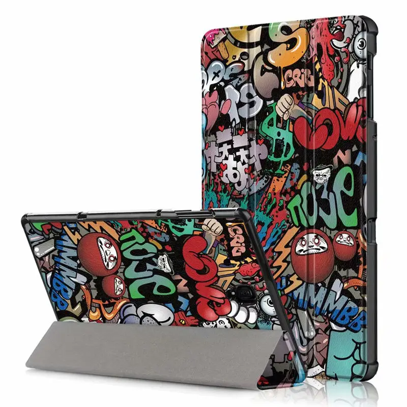 Ultra Slim PU Leather Case For Samsung galaxy Tab A 10.5 SM-T590 T595 T597 Tablet cover for Samsung galaxy Tab A 10.5 case - Цвет: Graffiti