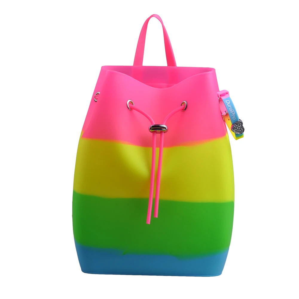 

Lovely Backpack for Teenage Girls Silicone Women Bags Sweet Candy Color Children Backpacks for Kids Satchel School Bag+ Bracelet