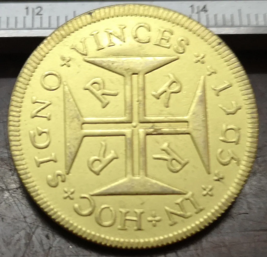 1705 Бразилия 4000 Reis Pedro II копия позолоченная монета|coin coins|coin goldcoin copy |