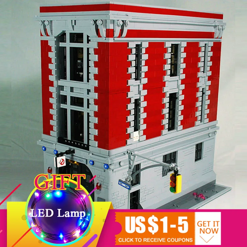 

16001 4695Pcs Ghostbusters Firehouse Headquarters set Building Kits Model Blocks For Children Compatible with 75827 Toys lepin