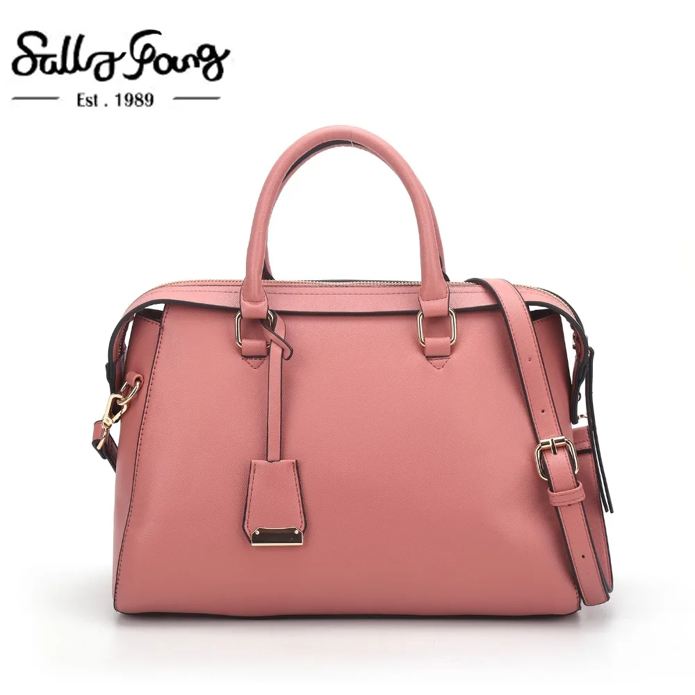 2018 Women Handbags Sweet Pink Leather Shoulder Bags Female Large Capacity Casual Tote Bag ...