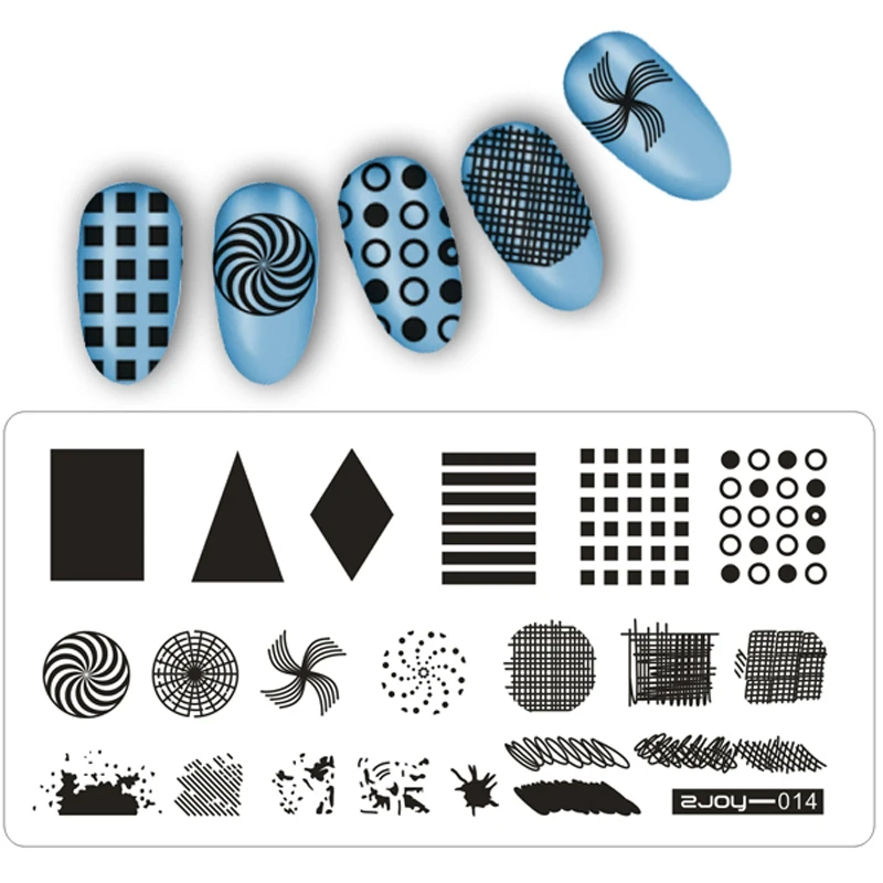 

12.5*6.5cm Rectangle Nail Stamping Plates Graphics Image 3D DIY Pattern Plate DIY Nail Stamping Template