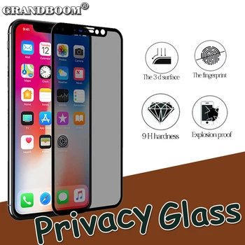 

1000pcs 3D Anti Privacy Glare Tempered Glass For iPhone 11 Pro Max XS XR X 8 7 6 6S Plus Full Cover Film Screen Protector Guard