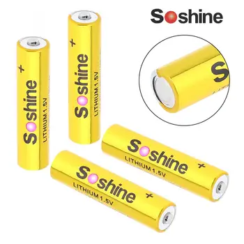 

Soshine 4pcs Super 1.5V 1200mAh AAA FR03 Micro LITHIUM Batteries with Super Continuous Discharge for Camera Flashlight Headlamp
