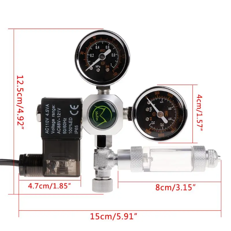 1 комплект ЕС/США со2 регулятор аквариума СО2 регулировка магнитного клапана контроль давления пузырьков нержавеющая сталь акрил