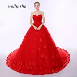 Weilinsha реальное изображение Милая Свадебные платья Красочные лук принцесса платье невесты бальное платье; Robe de Soriee Vestido de Noiva