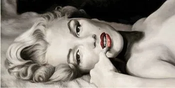 

hand-drawn ! OIL PAINTING ART"MARILYN MONROE"ON CANVAS 20x36 inch