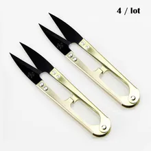 4 шт./лот) U Форма для стрижки ножницами Нипер Вышивание для бахромы и пряжи Нержавеющая сталь ножницы, инструмент U ножницы