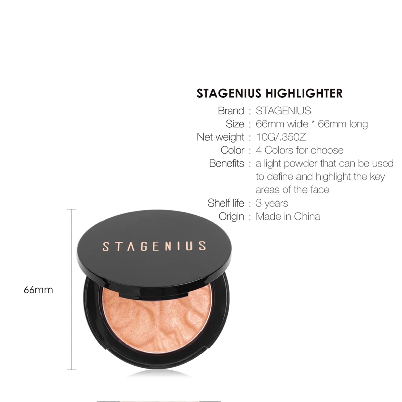 Хайлайтер STAGENIUS Iluminator для контуринга лица палитра мерцающий порошок осветляющая