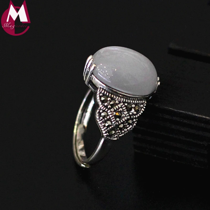 Simple White Cat Eye Women Ring 100 925 Sterling Silver Ring For Women Gemstone Opal Wedding
