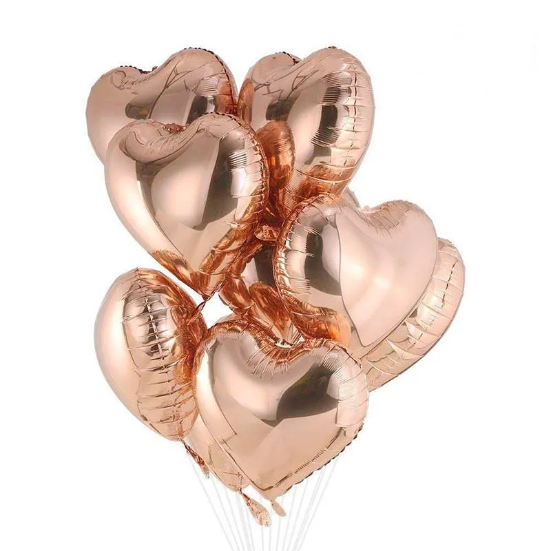 Розовые золотые воздушные шары в форме сердца для свадьбы, помолвки, юбилея, девичника, девичника, вечерние украшения на день рождения