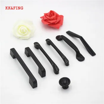 

KK&FING Aluminum Alloy Black Cabinet Handles American style Kitchen Cupboard Door Pulls Drawer Knobs Fashion Furniture Hardware