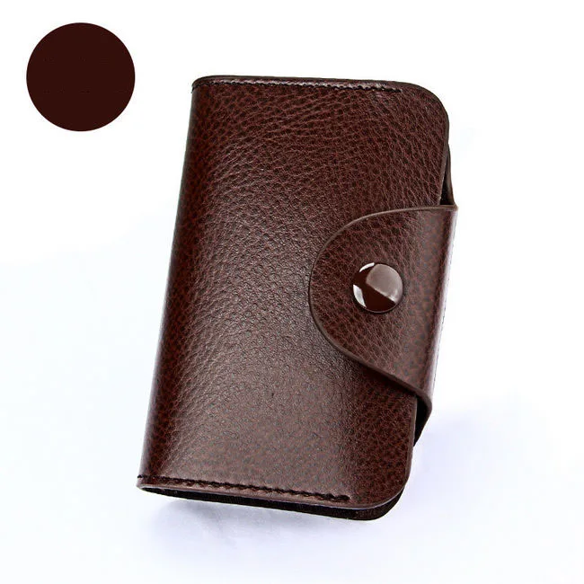 HOYOBISH ультра-большая емкость держатель для кредитных карт из воловьей кожи для женщин и мужчин сумка для карт из натуральной кожи для банка и ID карты OH215 - Цвет: Coffee