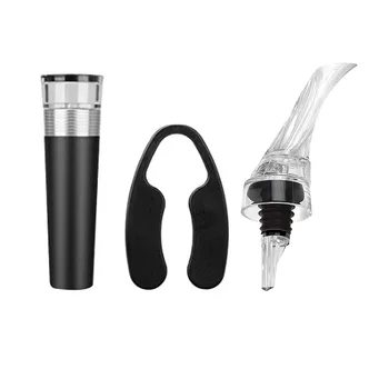 

Wine Opener Vintage Magic Pouring Wine Pumping Aluminum Foil Cutting Machine Fresh Vacuum Plug Quick Decanter 3 Piece Set
