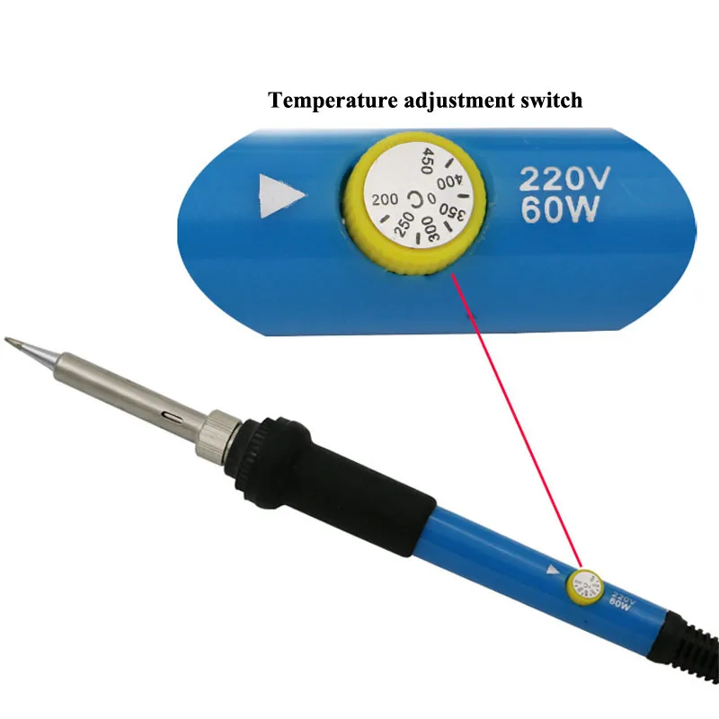 220V 110V 60 Вт Регулируемая температура Электрический паяльник сварки Припой ЕС