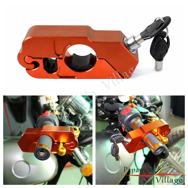 

Papanda Orange Brake Lever Hand Grip Locks Motorcycle ATV Scooter Security Lock Theft Protection for Yamaha Honda Dukati BMW
