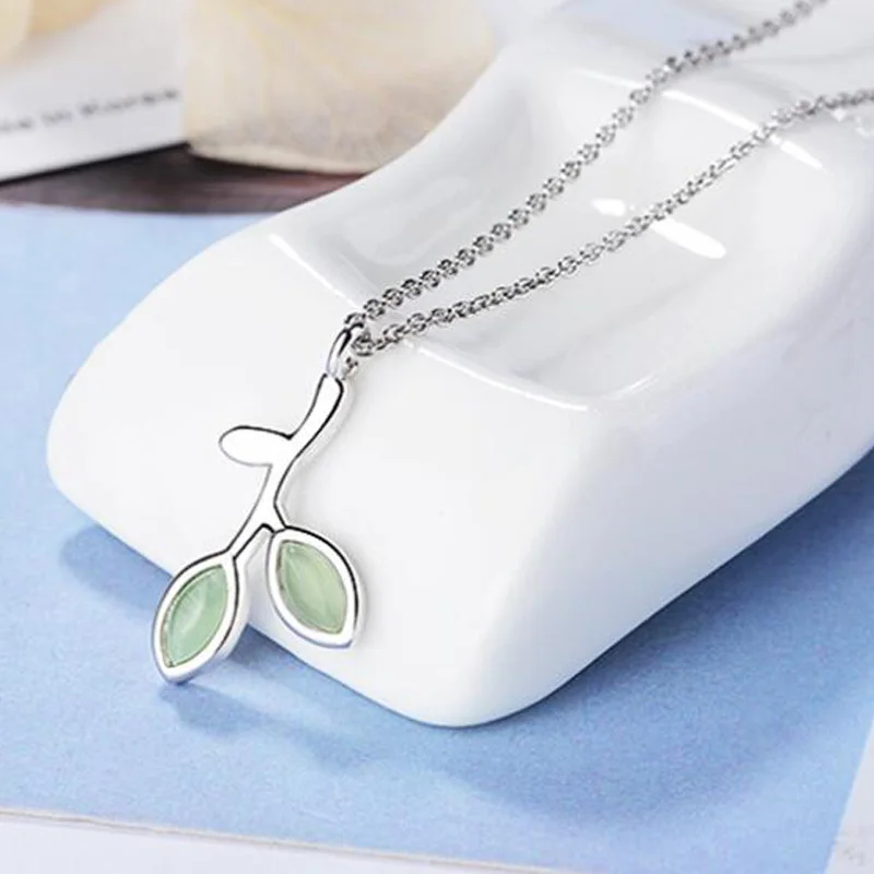 plant silver necklace jewelry  (6)