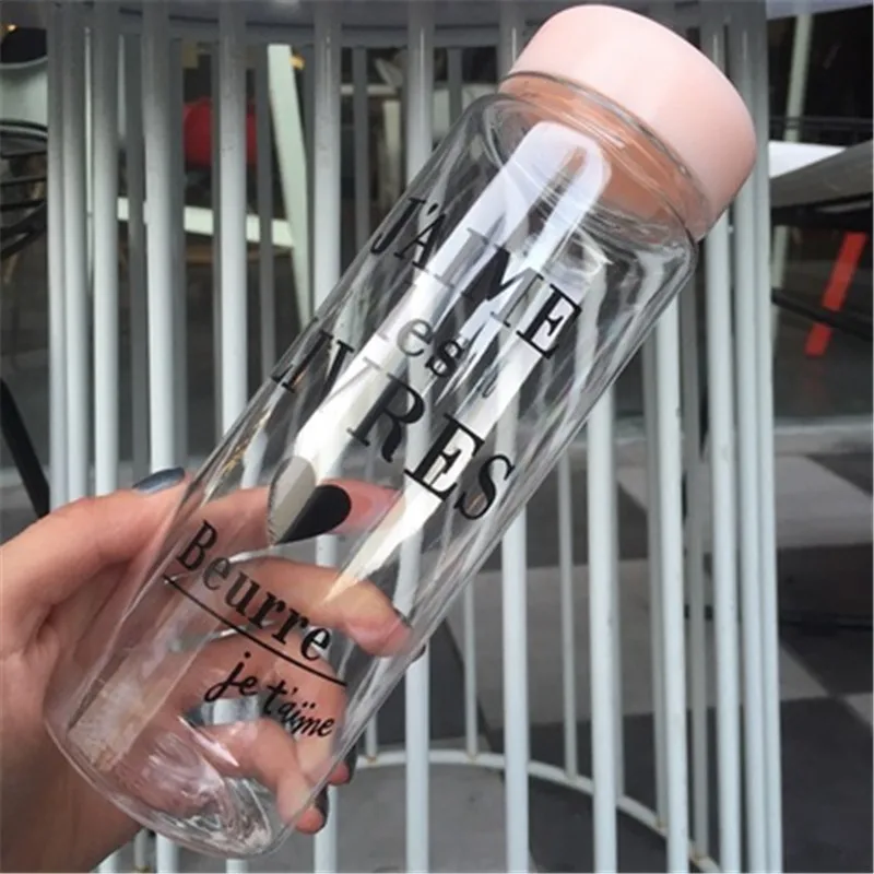 BXLYY, новинка, 350 мл, 500 мл, My Bottle, пластиковая портативная Герметичная Бутылка Для Воды, для пар, спортивный шейкер, 1 шт., розовая бутылка для воды с буквами, 7 Z - Цвет: 1-500ml
