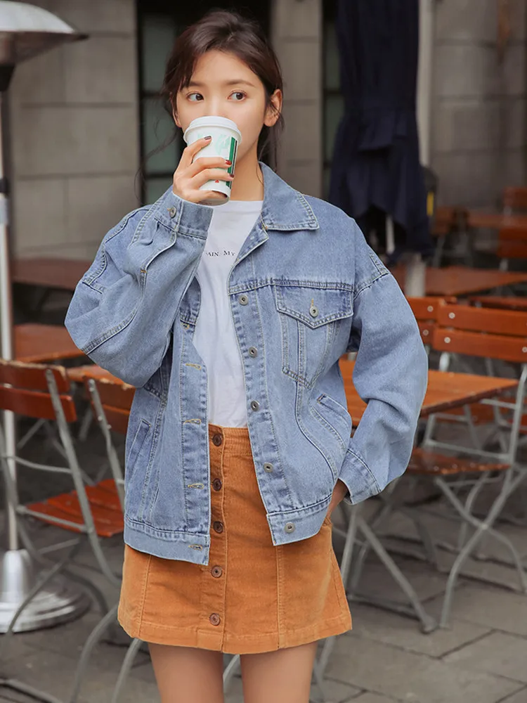

JUJULAND woman autumn coat casual denim jackets Embroidered denim jacket 6837