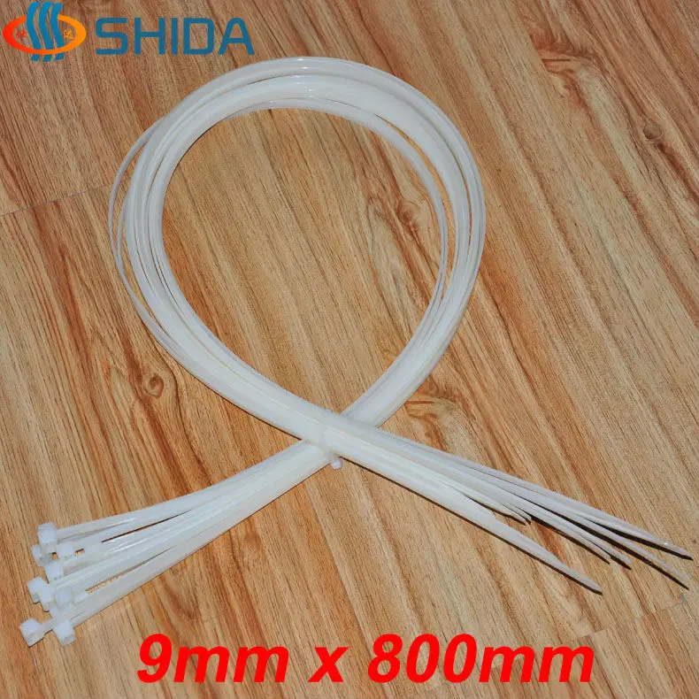 25pcs 9*800mm Plastic Nylon Zip Ties, Whiten Wire Organizer Cable Ties