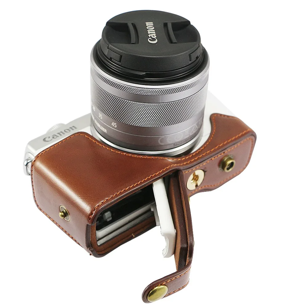 Точный чехол из искусственной кожи для цифровой камеры для Canon EOS M10 M100 EOS M200 15-45 мм с ремешком