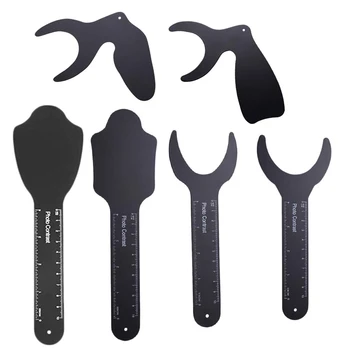 

1pc Dental Orthodontic Black Background Photo Image Contrast Board Oral Cheek Plate With Scale Mark Autoclavable Dentist Tools