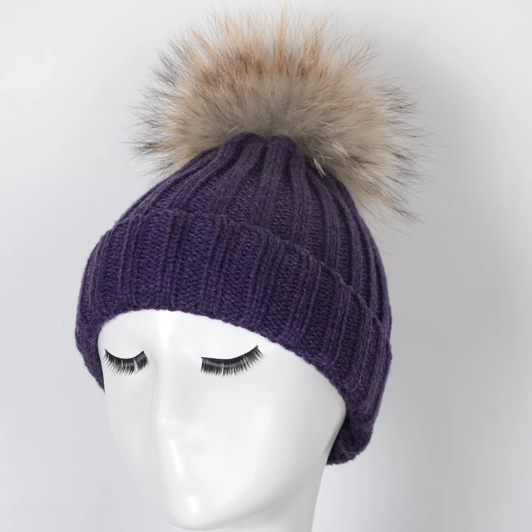 purple large fur pom poms hatpom pom hathat bucklehat coral AliExpress