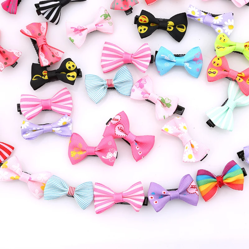 

20/50pcs/pack Mixed Color Bowknot Kids Baby Children Hair Clip Bow Pin Barrette Hairpin Ornament Accessories For Girls