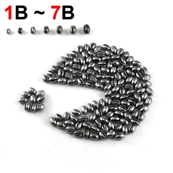 

100PCS 1B to 7B Premium Split Shot Lead Fishing Sinker Weight Combo With Box for Option Fishing Accessories for Fly Carp [PZ001]
