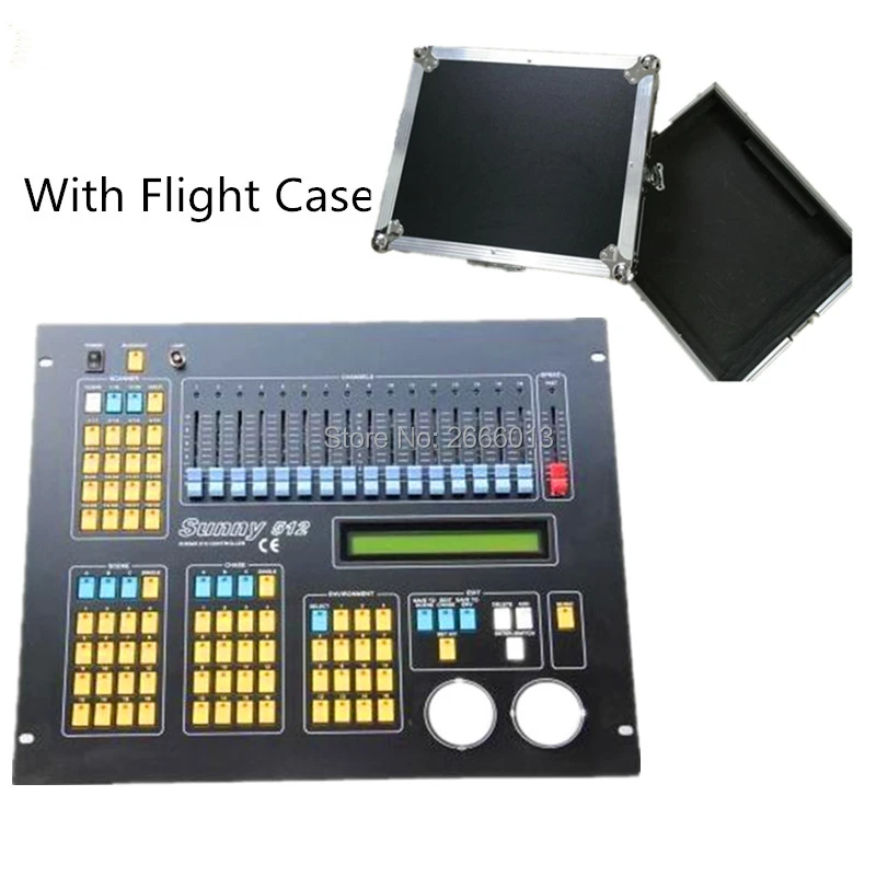 

With Flight Case DMX Console /Sunny 512 DMX Lighting Control Console For LED Stage Effect Light Par Moving Head /DMX Controller