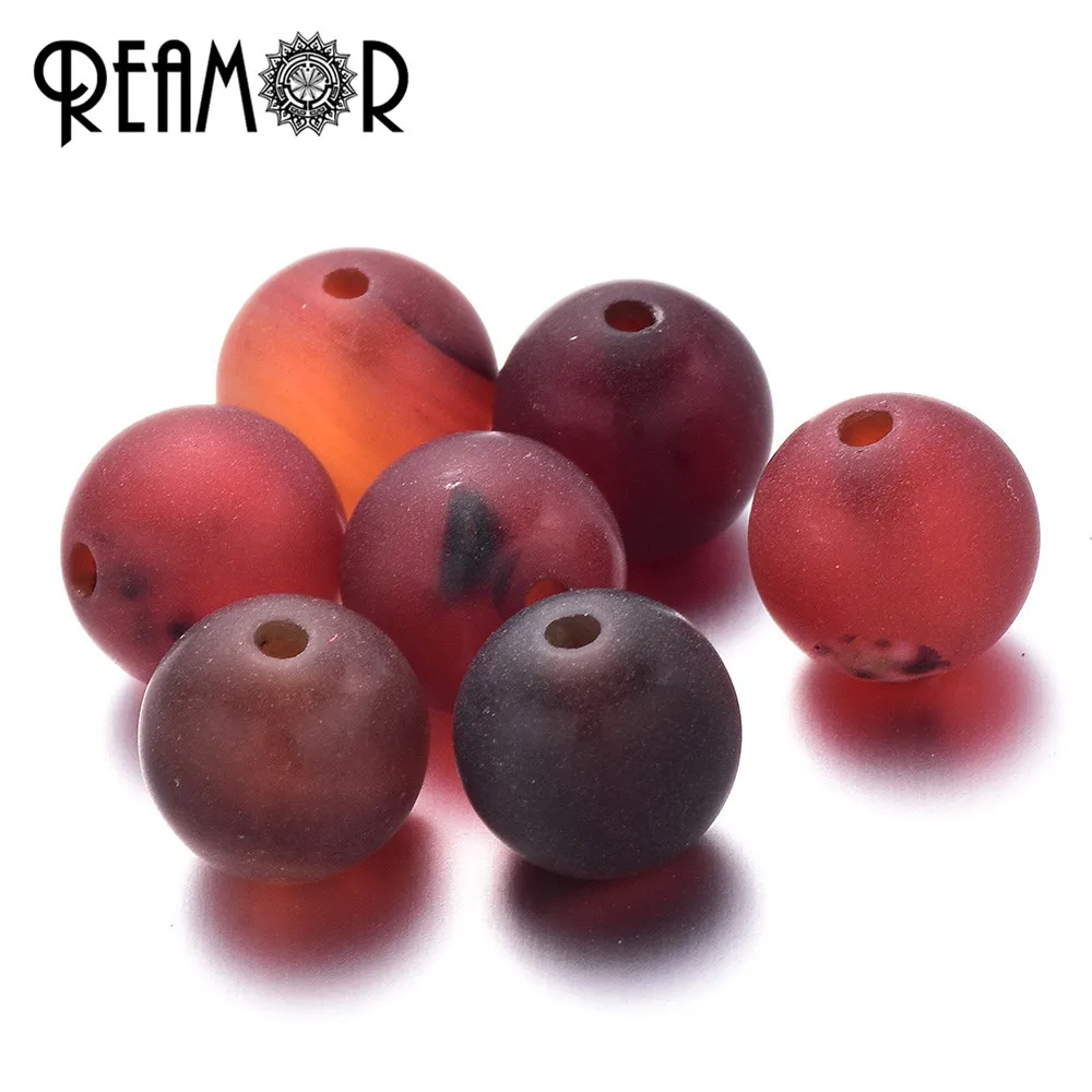 

REAMOR Natural Stone Carnelian Round Beads Matte Red Onyx 6/8/10mm Charm Bracelet Necklace Handicraft DIY for Jewelry Making