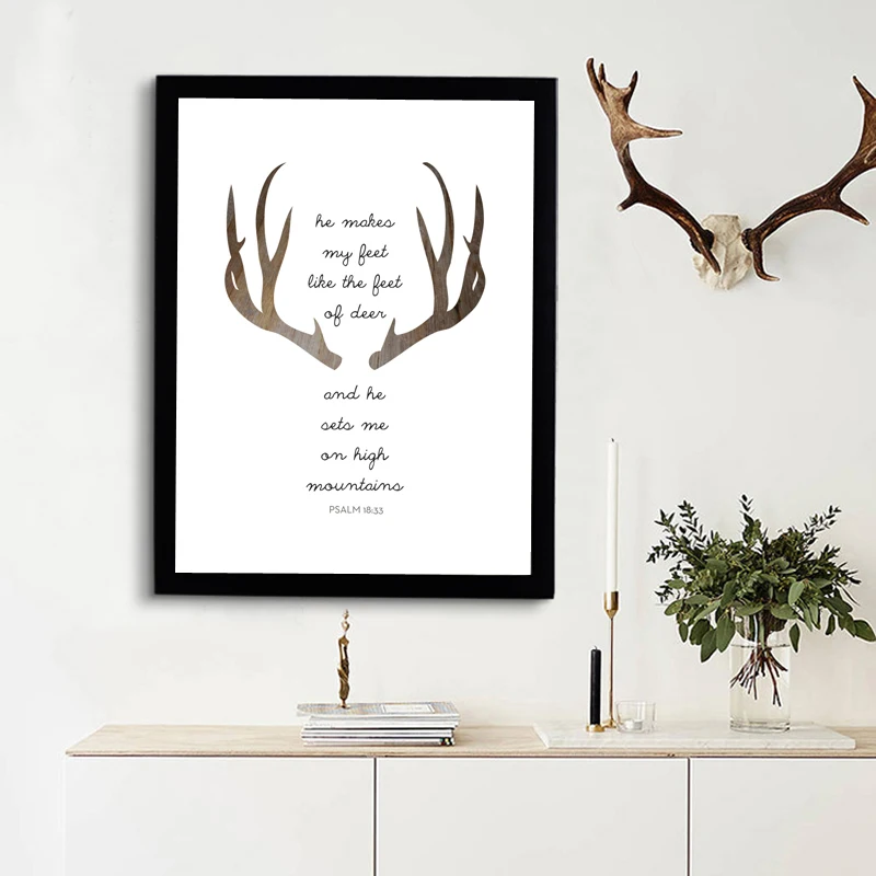 Aliexpress.com : Buy Deer Bible Verse Print Art Canvas ...