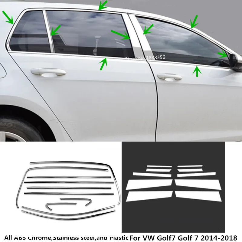 Автомобиль из нержавеющей стали стекла декоративная подушка средняя стойка полосы Накладка для Фольксваген Golf7 Golf 7