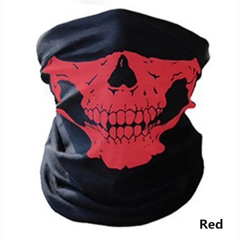 5 шт. мотоциклетный шарф маска «Череп» наружная маска-череп на половину лица маска Хэллоуин шарф-Череп Мульти шеи грелка - Цвет: red