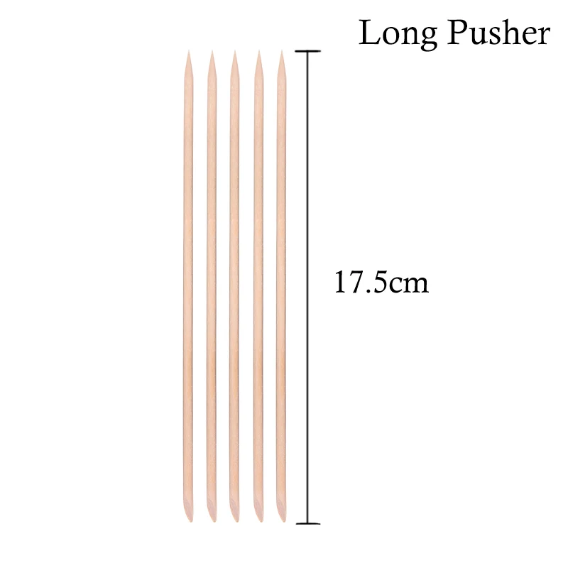 PinPai 20 шт дизайн ногтей оранжевый деревянные палочки кутикулы толкатель средство для снятия маникюра, педикюра Уход за ногтями деревянные пукатели - Цвет: Светло-серый