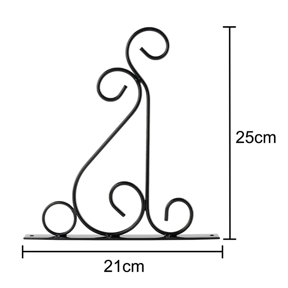 Европейский стиль настенный висячий цветочный горшок кронштейн Железный цветок стенд балкон Декор для дома из железа растения крючки для горшков