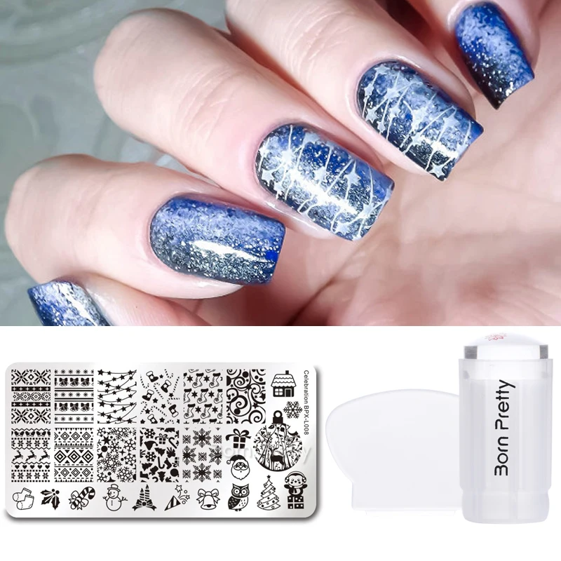 

BORN PRETTY 3Pcs Flower Stamping Plate Stamping Tool Set Clear Jelly Silicone Stamper and Nail Scraper Kit 30 patterns available