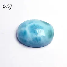 

CSJ Natural Blue Larimar Loose Gemstone Oval Cabochone Cut For Diy Fine Jewelry 925 Silver Gold Ring Mounting