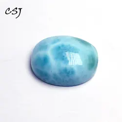 CSJ Natural Blue Larimar Loose Gemstone  Oval Cabochone Cut For Diy Fine Jewelry 925 Silver Gold Ring Mounting