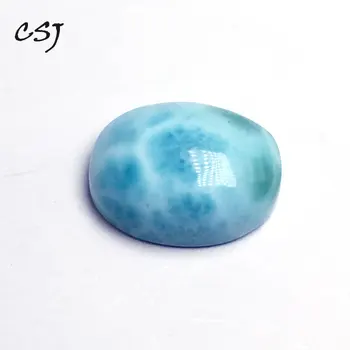 

CSJ Natural Blue Larimar Loose Gemstone Oval Cabochone Cut For Diy Fine Jewelry 925 Silver Gold Ring Mounting