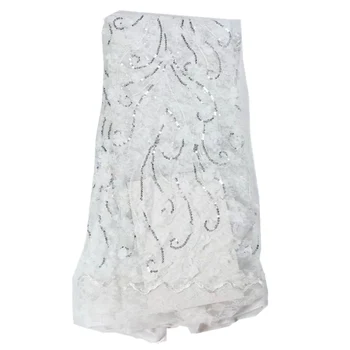 

New Arrival Sequins 3D Flower African Tulle Net Lace Fabrics For Party Dress 33